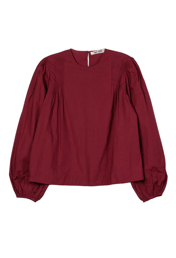 Ciao Lucia Maria Top Bordeaux Cotton Poplin