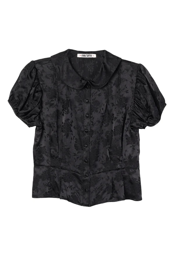 Ciao Lucia Yvonne Black Jacquard Top