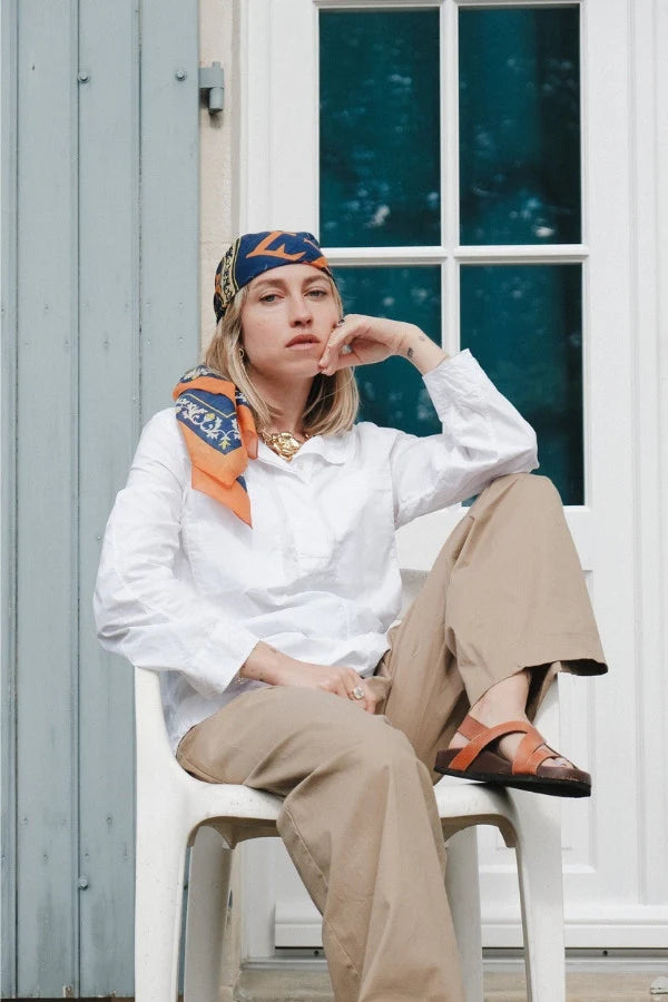 Maison Lecomte Flament - Foulard Soie Navy