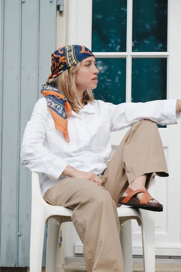 Maison Lecomte Flament - Foulard Soie Navy