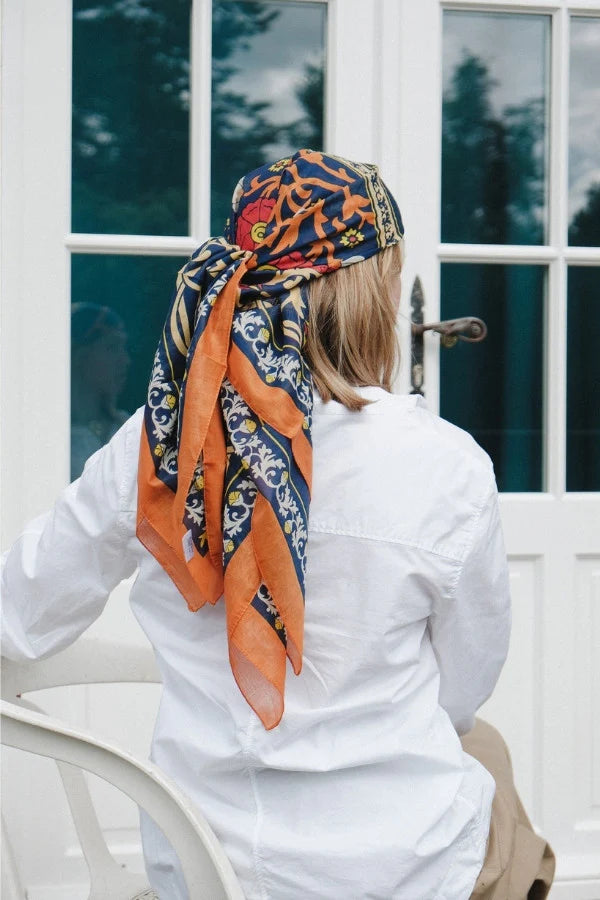 Maison Lecomte Flament - Foulard Soie Navy