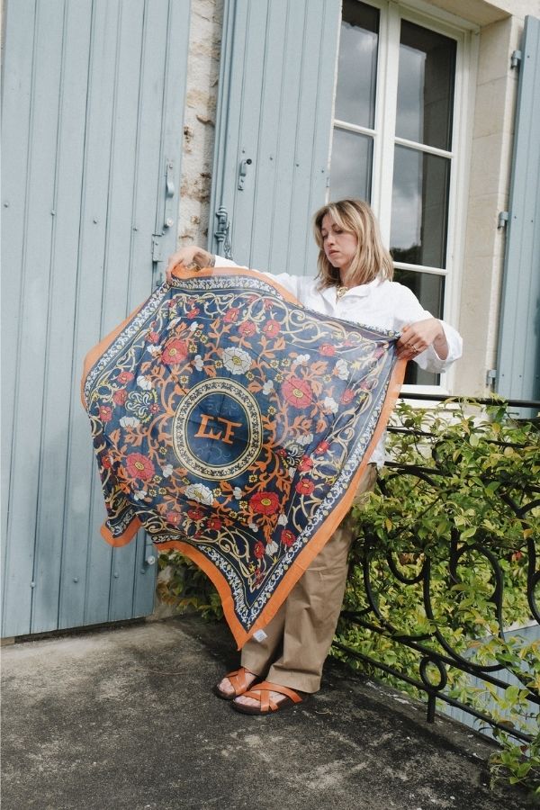 Maison Lecomte Flament - Foulard Soie Navy