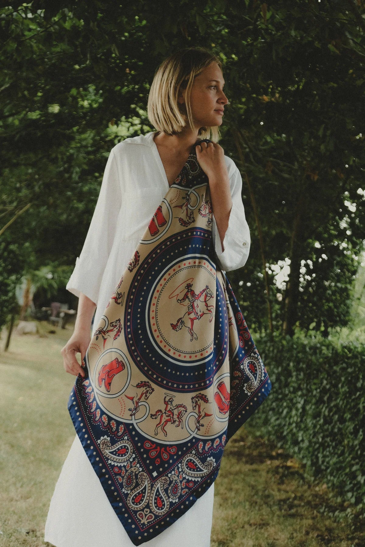 Maison Lecomte Flament Rodeo Navy Silk
