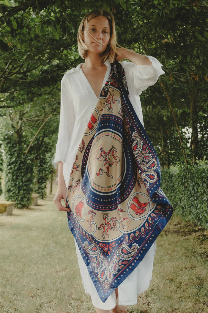 Maison Lecomte Flament Rodeo Navy Silk