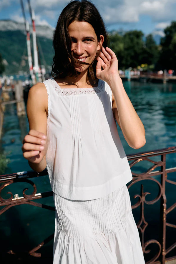 Ciao Lucia Lexi Top White Cotton Poplin