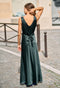 Ciao Lucia Reine Satin Maxi Dress - Black