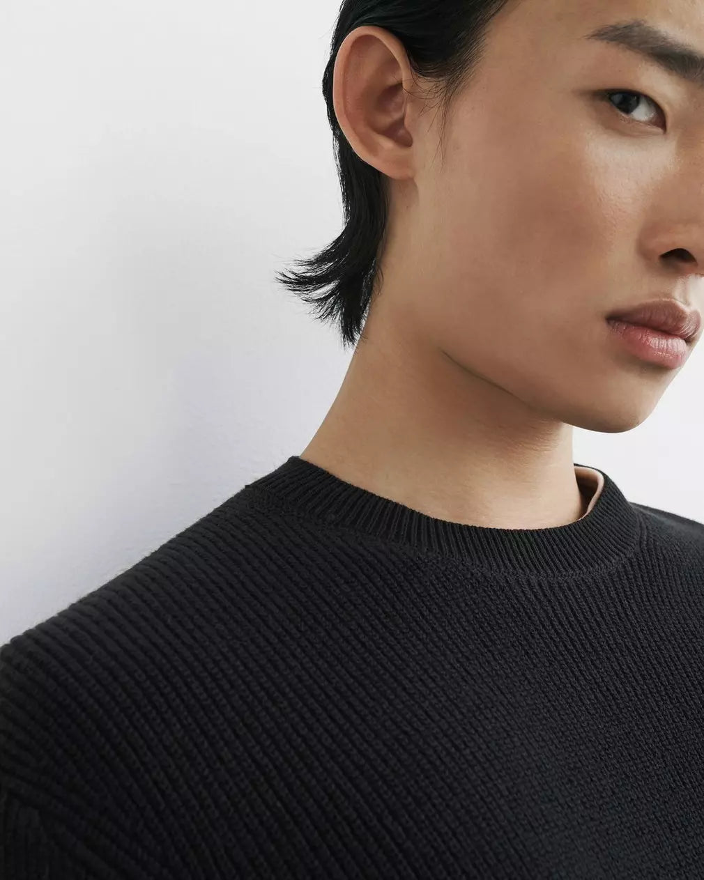 Rag & Bone Dexter Cotton Crew in Black