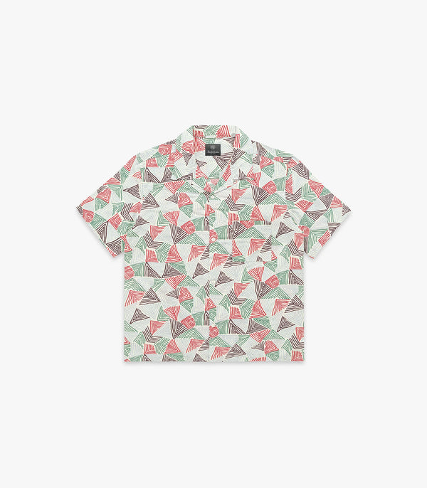 Knickerbocker Doodle Rayon & Cotton Shirt - Bone