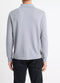 Vince Double-Face Cotton-Blend Long-Sleeve Polo Shirt - Blue Spruce/Light Grey