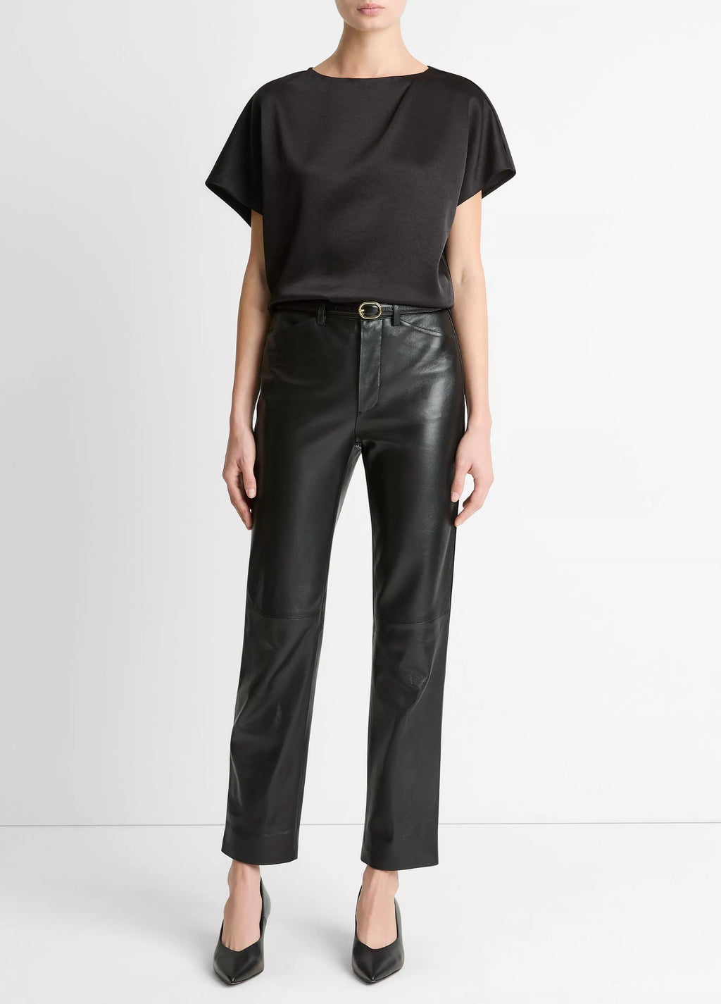Vince Draped San Dolman-Sleeve Blouse - Black
