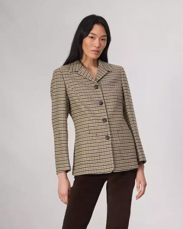 Rag & Bone Houndstooth Blazer - Drew Italian Tan Multi