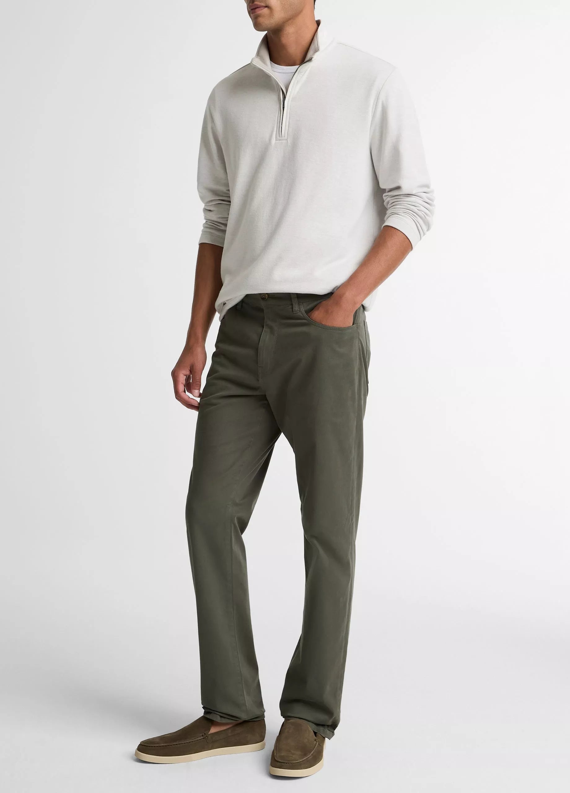 Vince Dylan Slim 5-Pocket Cotton Sateen Pant - Sycamore
