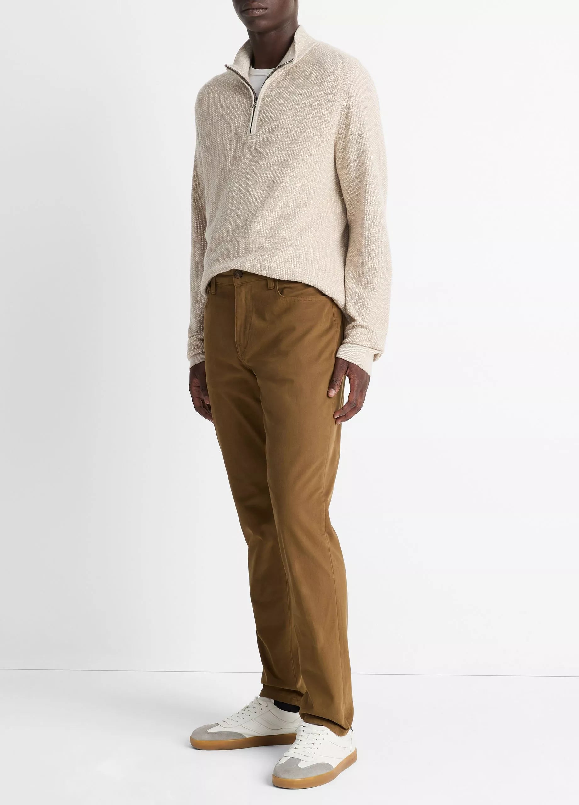 Vince Dylan Slim 5-Pocket Peached Stretch-Cotton Pant - Light Highlands