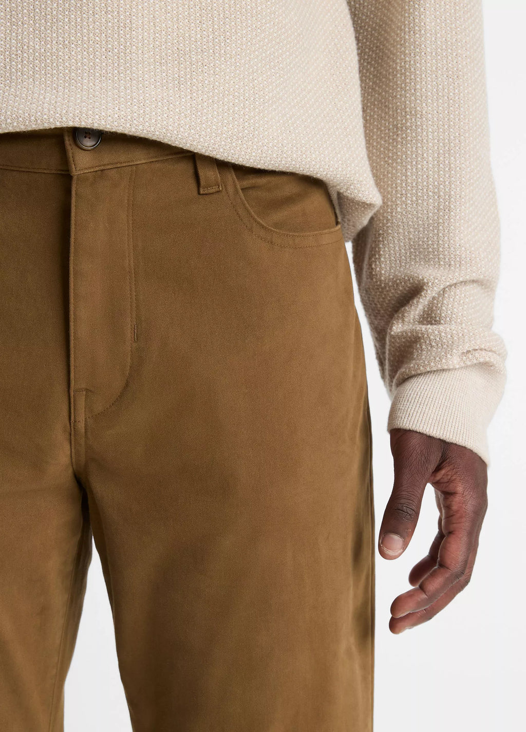 Vince Dylan Slim 5-Pocket Peached Stretch-Cotton Pant - Light Highlands
