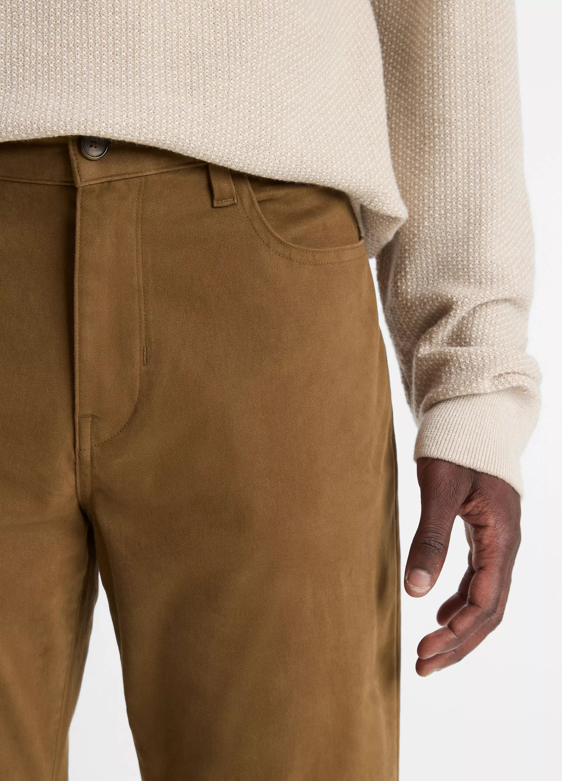 Vince Dylan Slim 5-Pocket Peached Stretch-Cotton Pant - Light Highlands