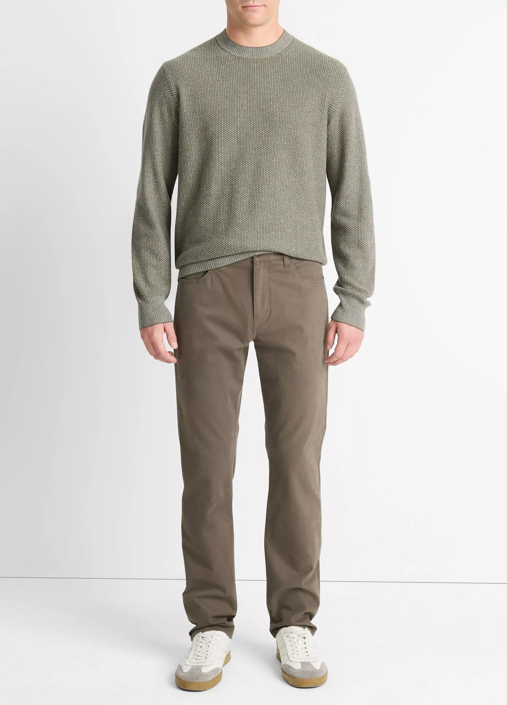 Vince Dylan Slim 5-Pocket Peached Stretch cotton Pant - Frog