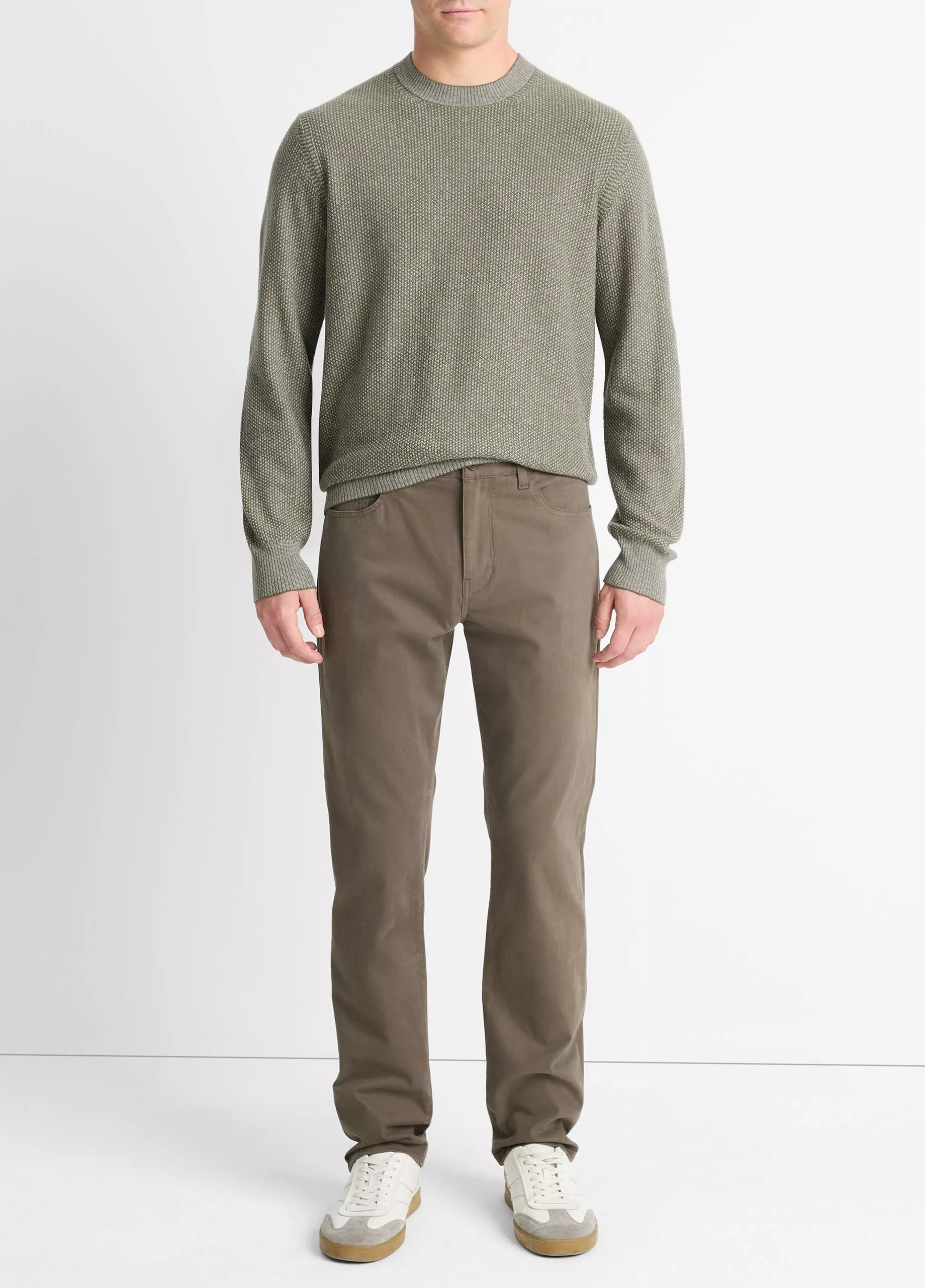 Vince Dylan Slim 5-Pocket Peached Stretch cotton Pant - Frog