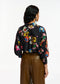 Essentiel Antwerp Black Silk Shirt with Floral Print