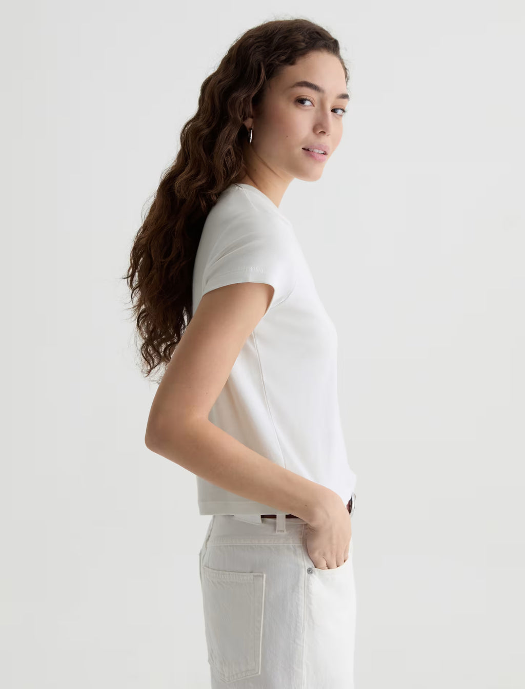 AG Sadie Crew T-shirt- Powder