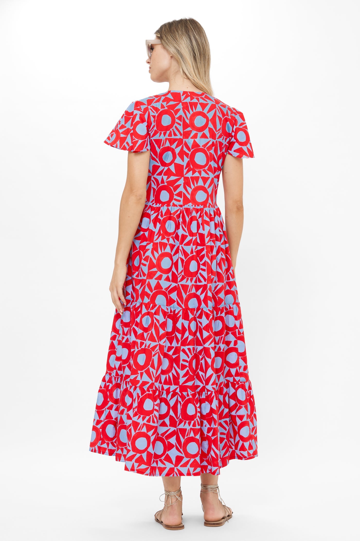 Oliphant V-Neck Maxi Dress - Eclipse Red