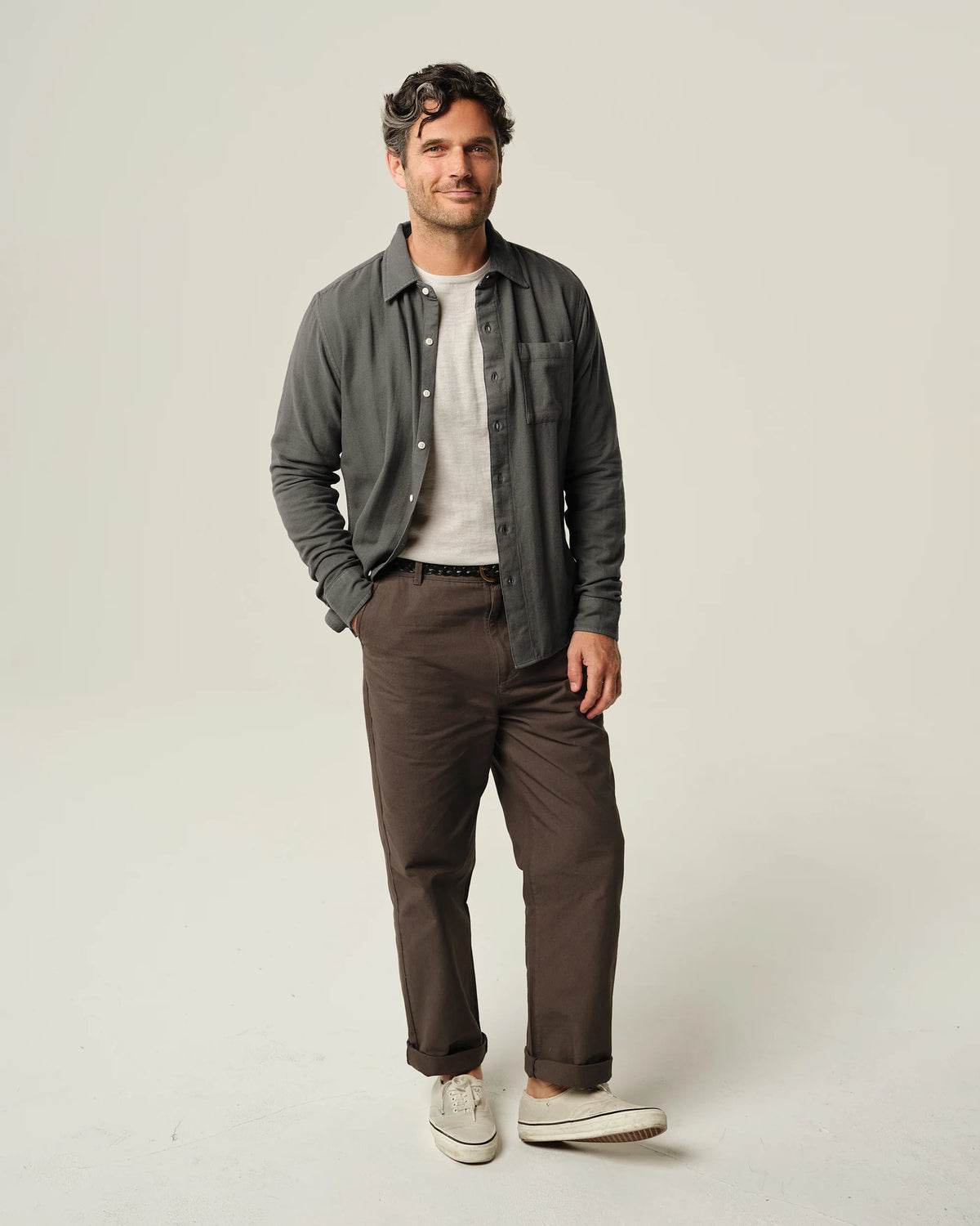 Alex Crane Herringbone Flannel - Slate