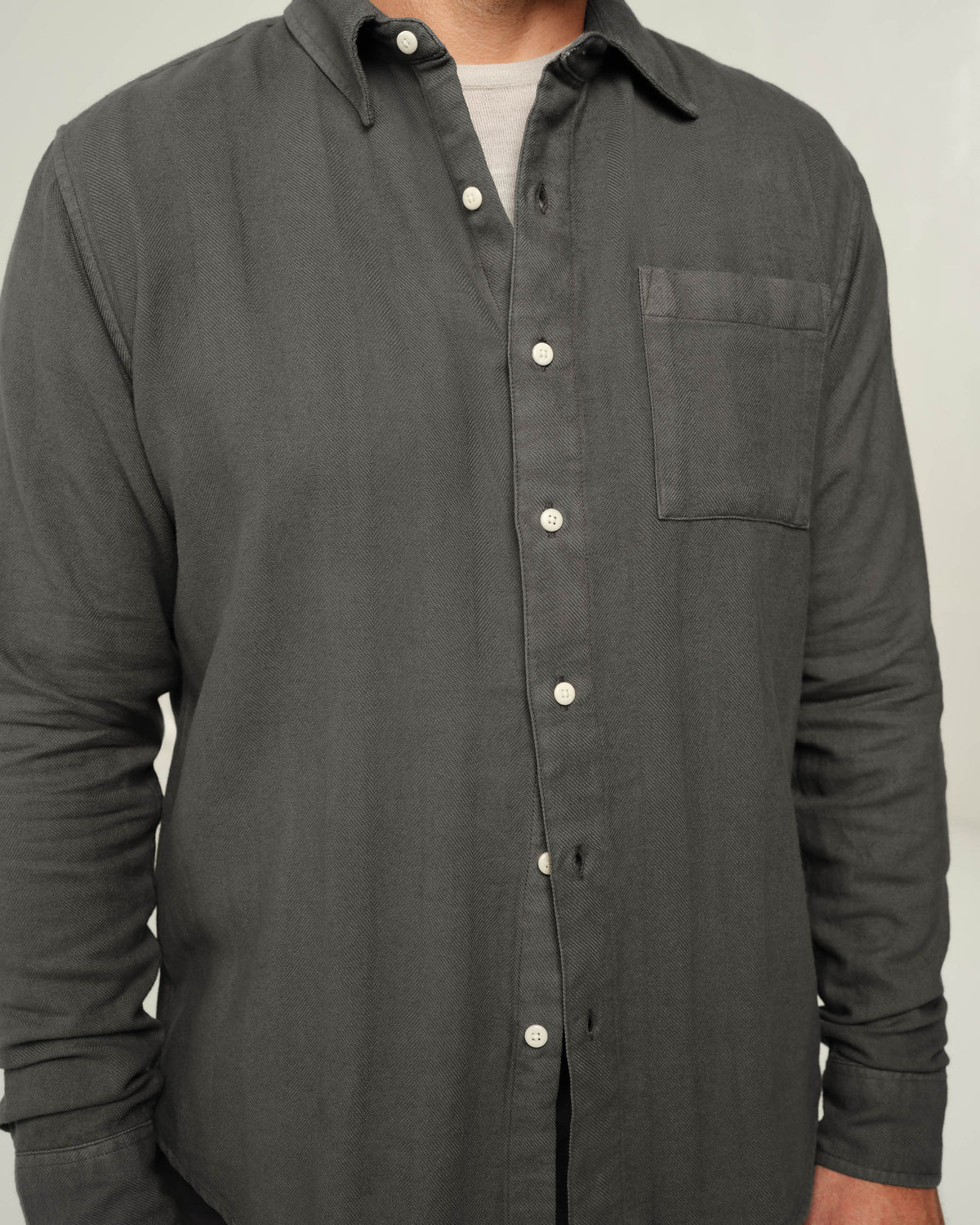Alex Crane Herringbone Flannel - Slate