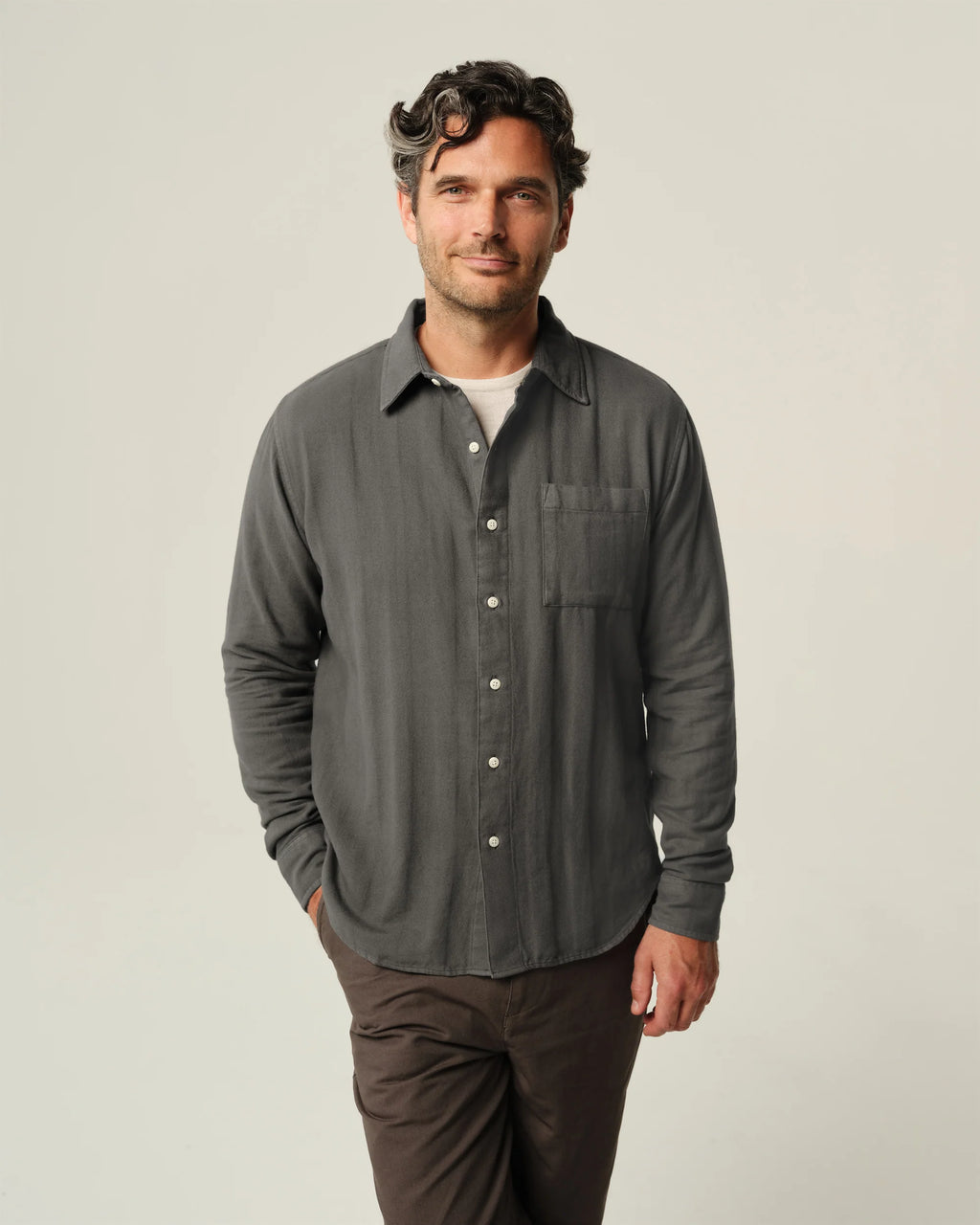 Alex Crane Herringbone Flannel - Slate