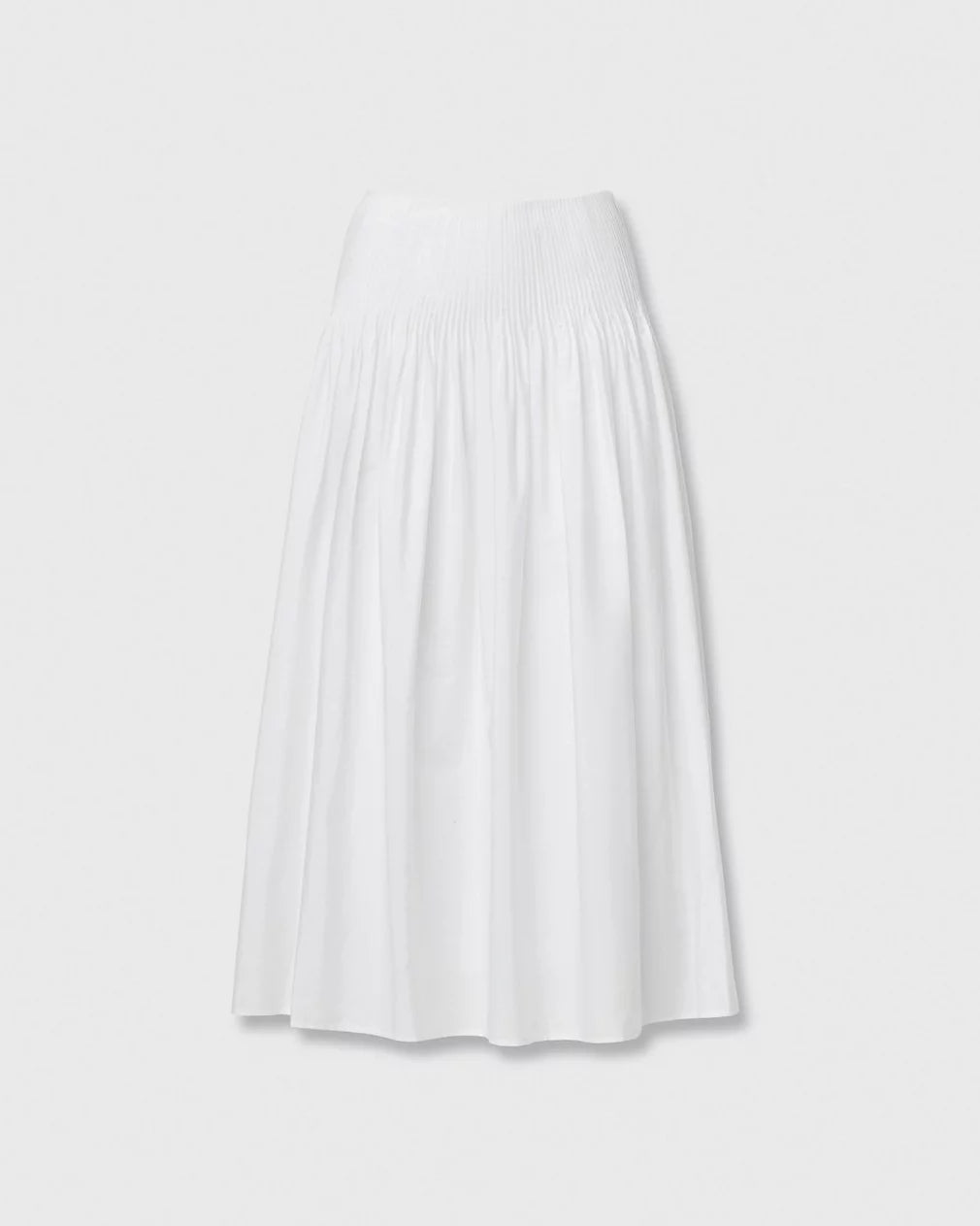 Rag & Bone Elena Pintucked Poplin Skirt - White