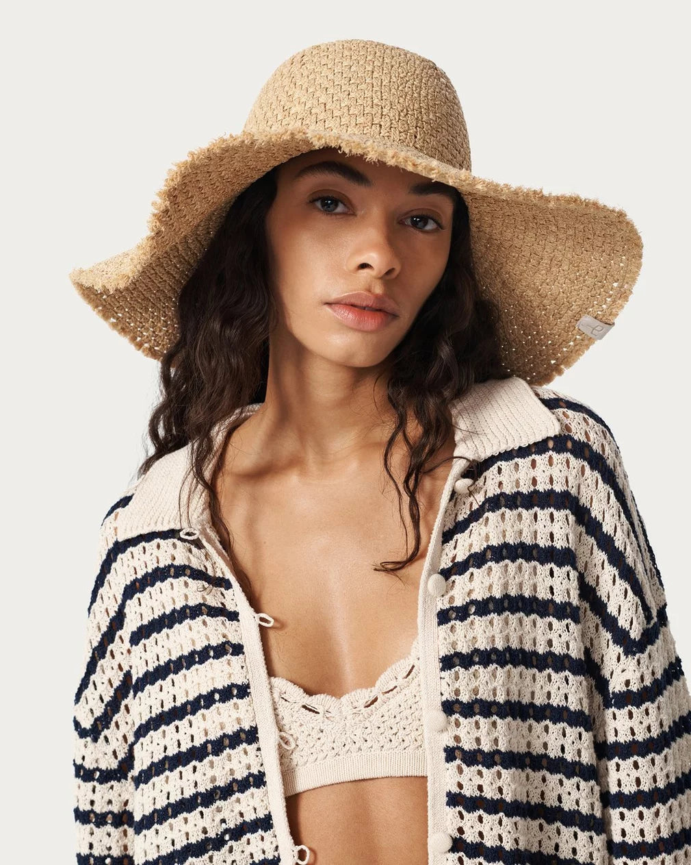 Rag & Bone Ella Straw Sun Hat- Natural Straw