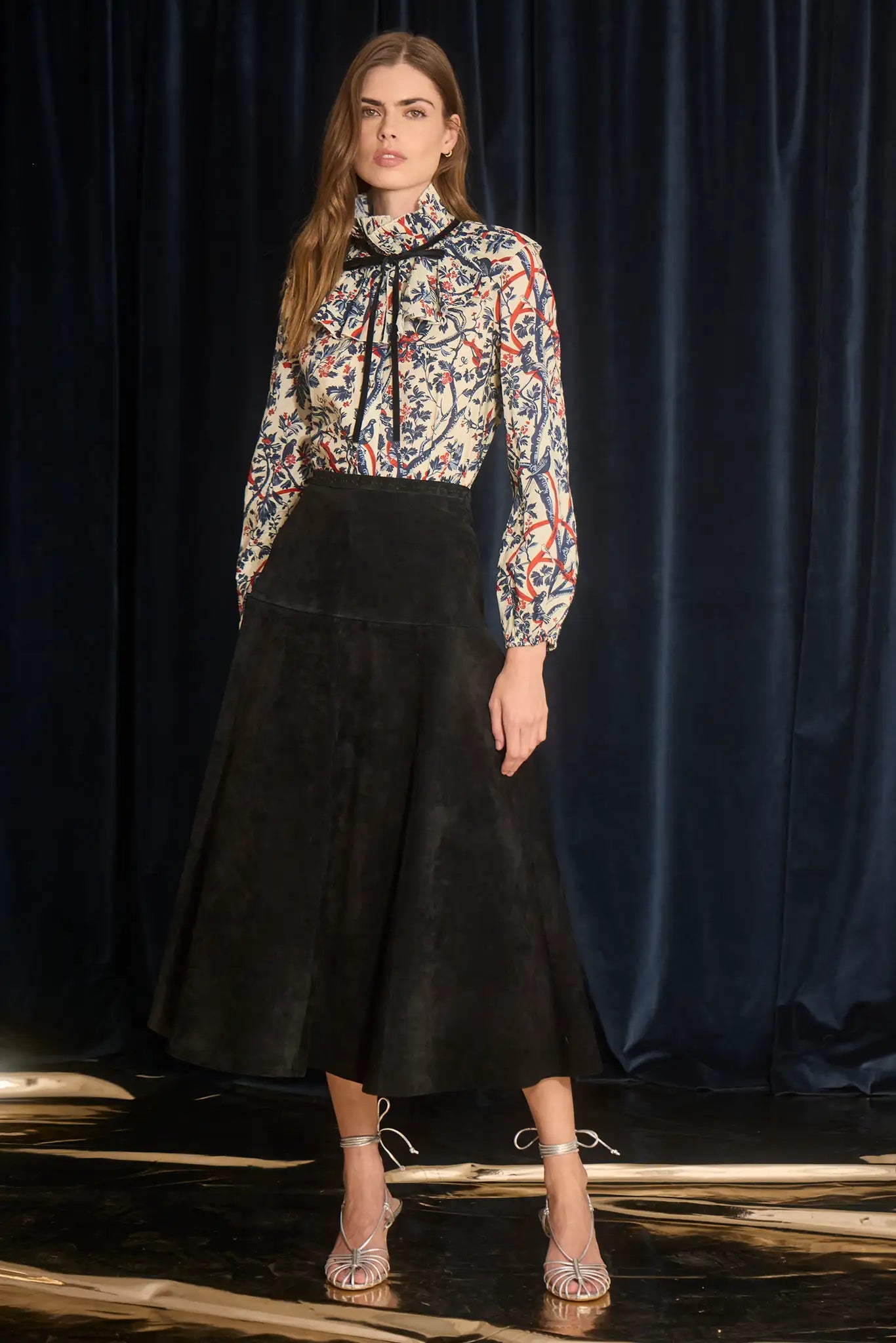 Hunter Bell Ida Skirt - Noir Suede