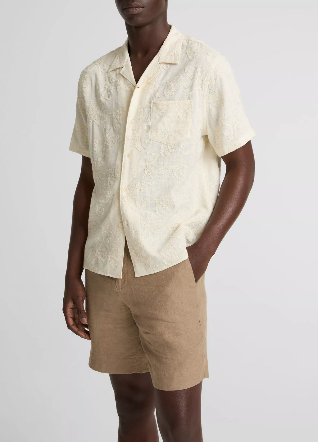 Vince Embroidered Floral Cabana Shirt