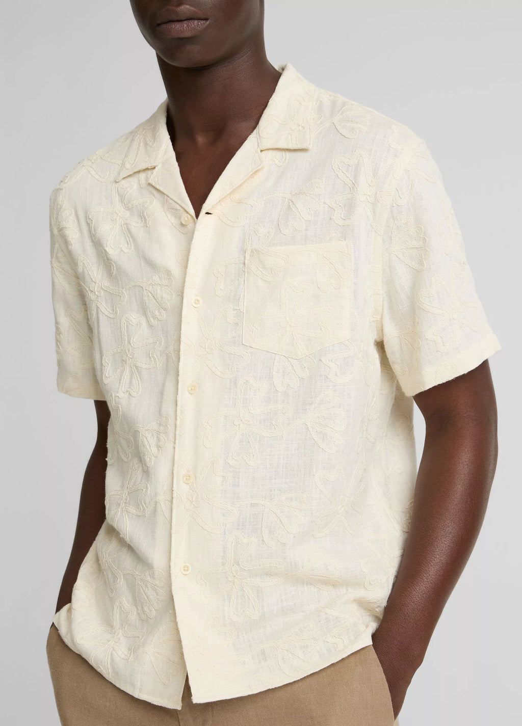 Vince Embroidered Floral Cabana Shirt