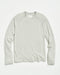 Billy Reid Long Sleeve Sueded Crew in Silver