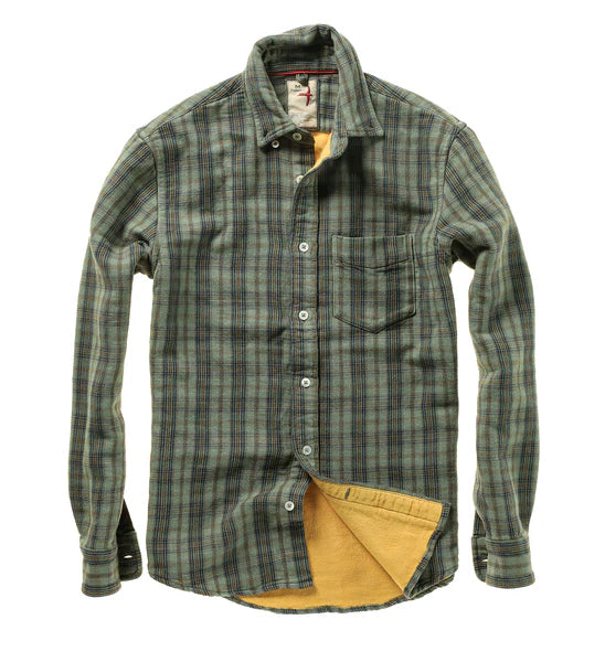 Relwen Chamois-Lined Flannel - Sage/Navy Plaid