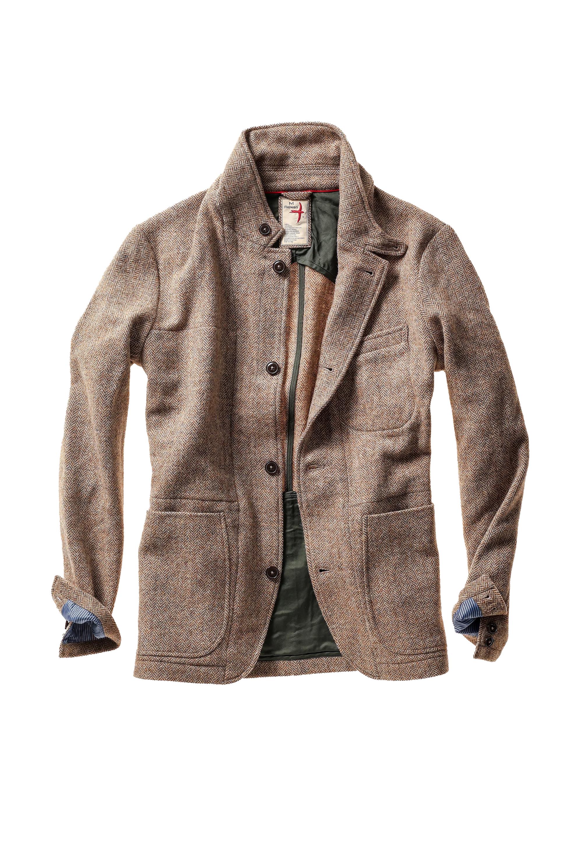 Relwen Heritage Trap Blazer - Ash Brown Herringbone