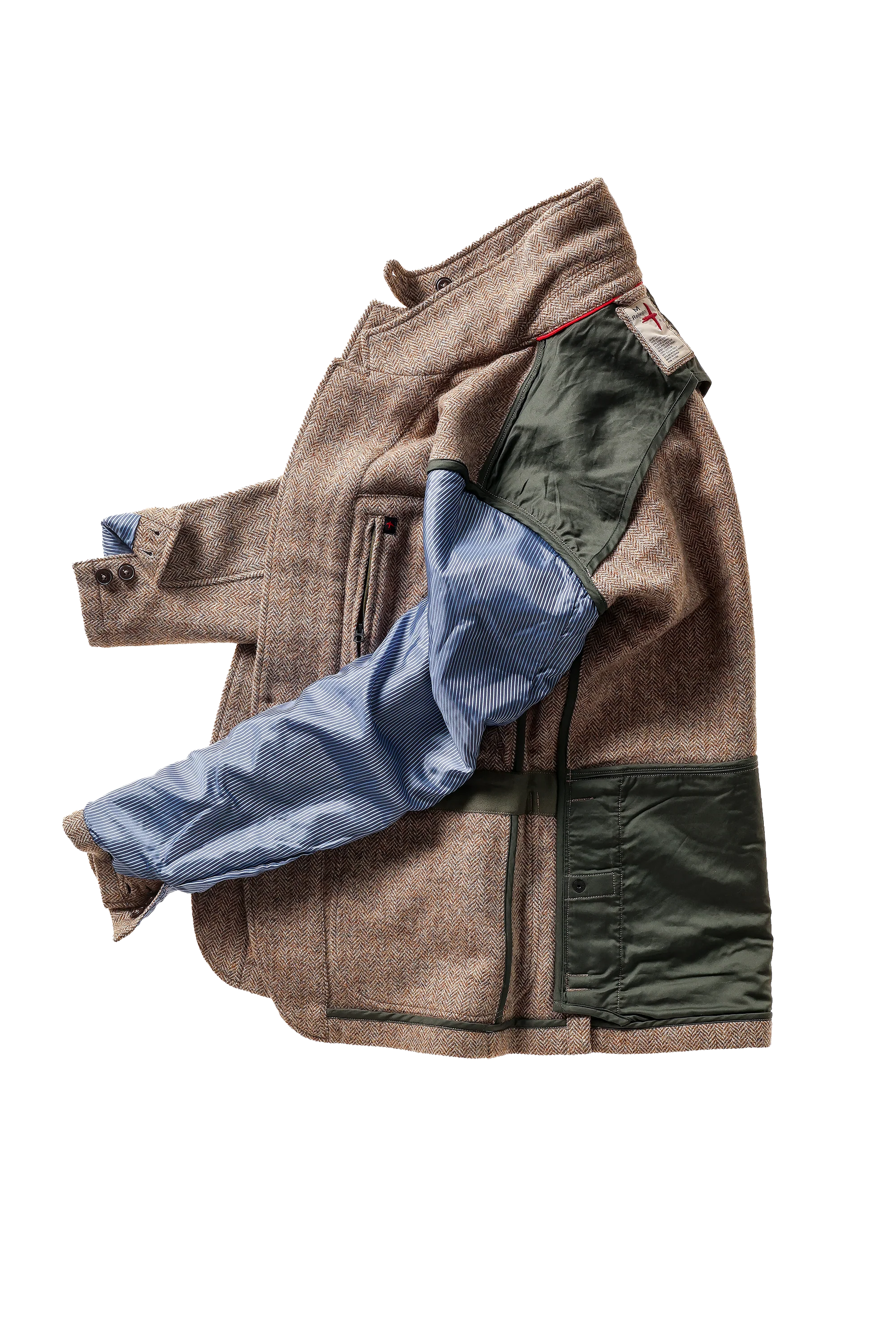 Relwen Heritage Trap Blazer - Ash Brown Herringbone