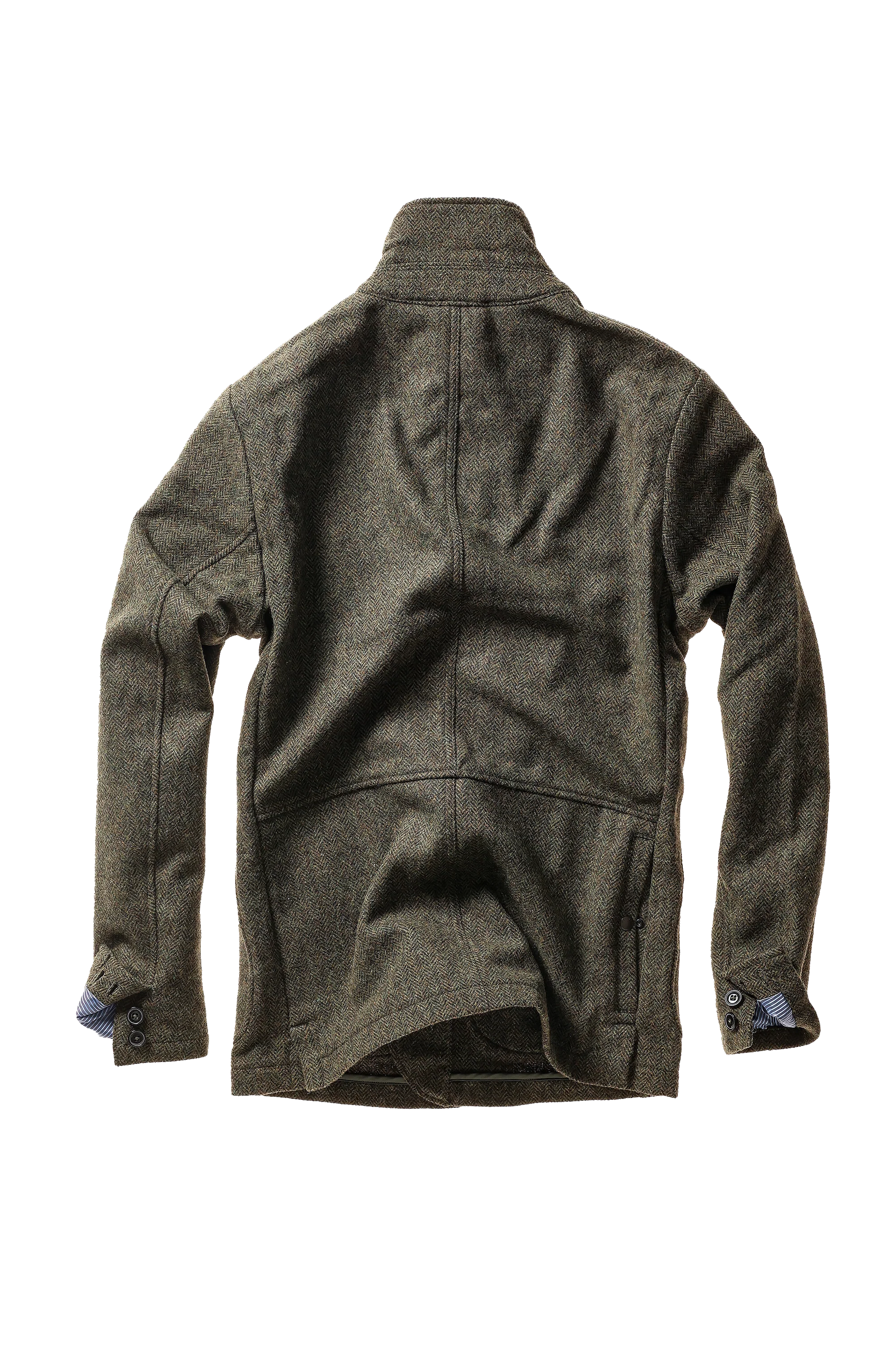 Relwen Heritage Trap Blazer - Olive/Black Herringbone