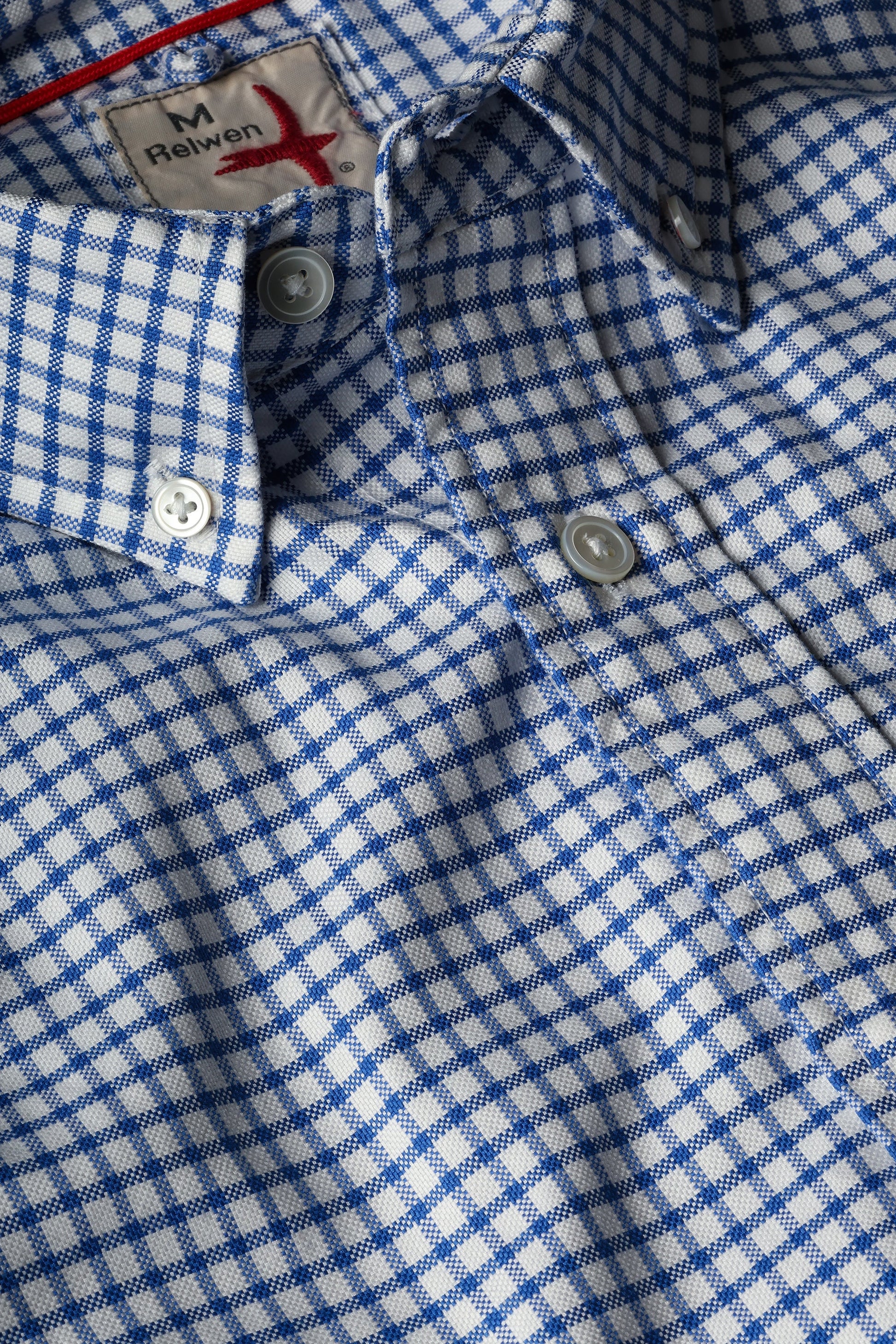 Relwen Huron Blues - White/Navy oxford grid