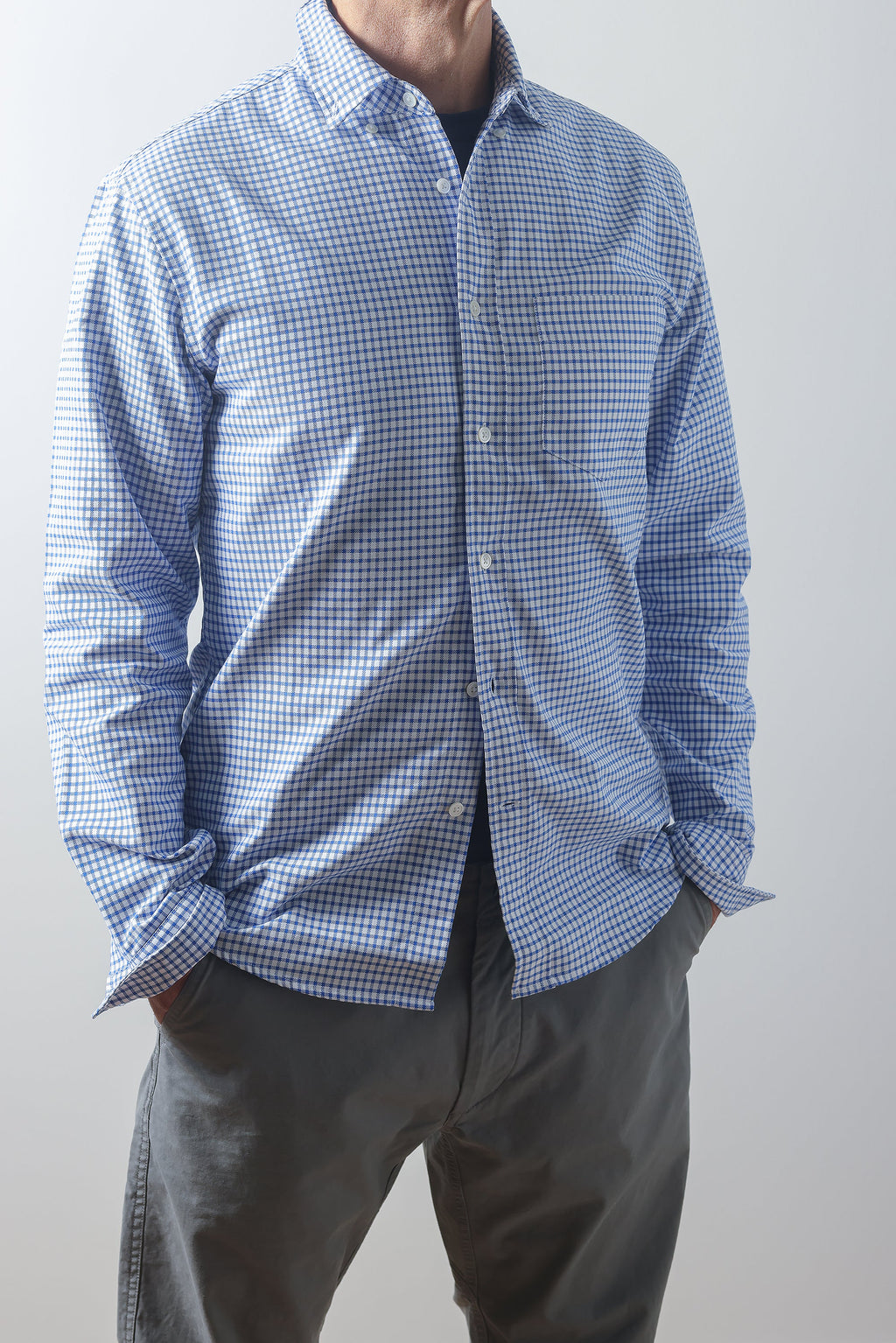 Relwen Huron Blues - White/Navy oxford grid