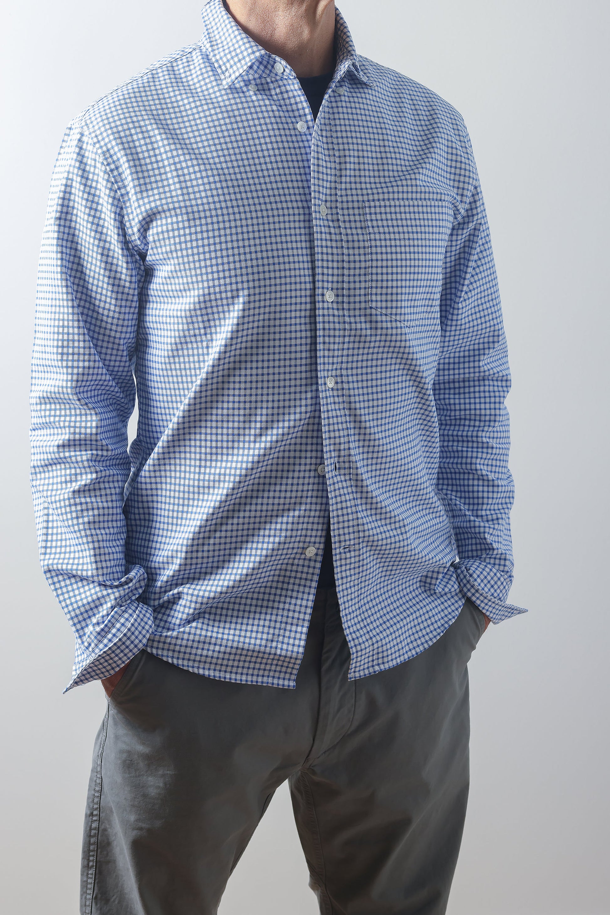 Relwen Huron Blues - White/Navy oxford grid