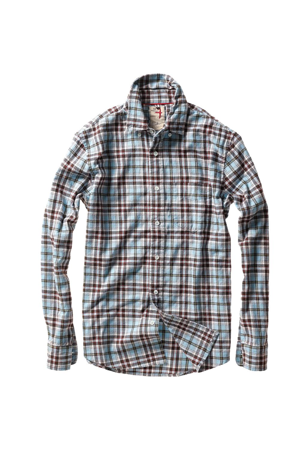 Relwen Flyweight Flannel - Light blue/brown plaid