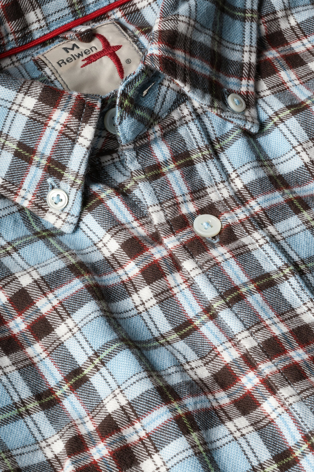 Relwen Flyweight Flannel - Light blue/brown plaid