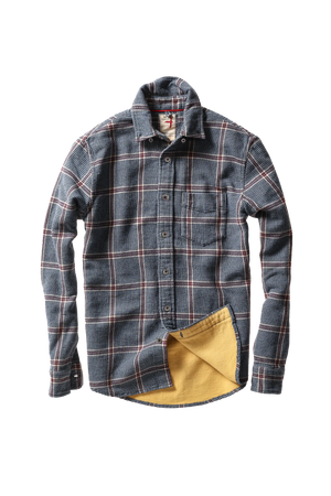 Relwen Plaid Chamois-Lined Flannel - Blue/Khaki/Red Exploded Houndstooth