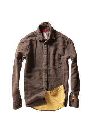 Relwen Herringbone Chamois-Lined Flannel - Rustic Brown Herringbone