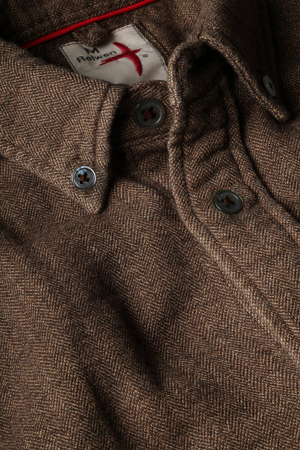 Relwen Herringbone Chamois-Lined Flannel - Rustic Brown Herringbone