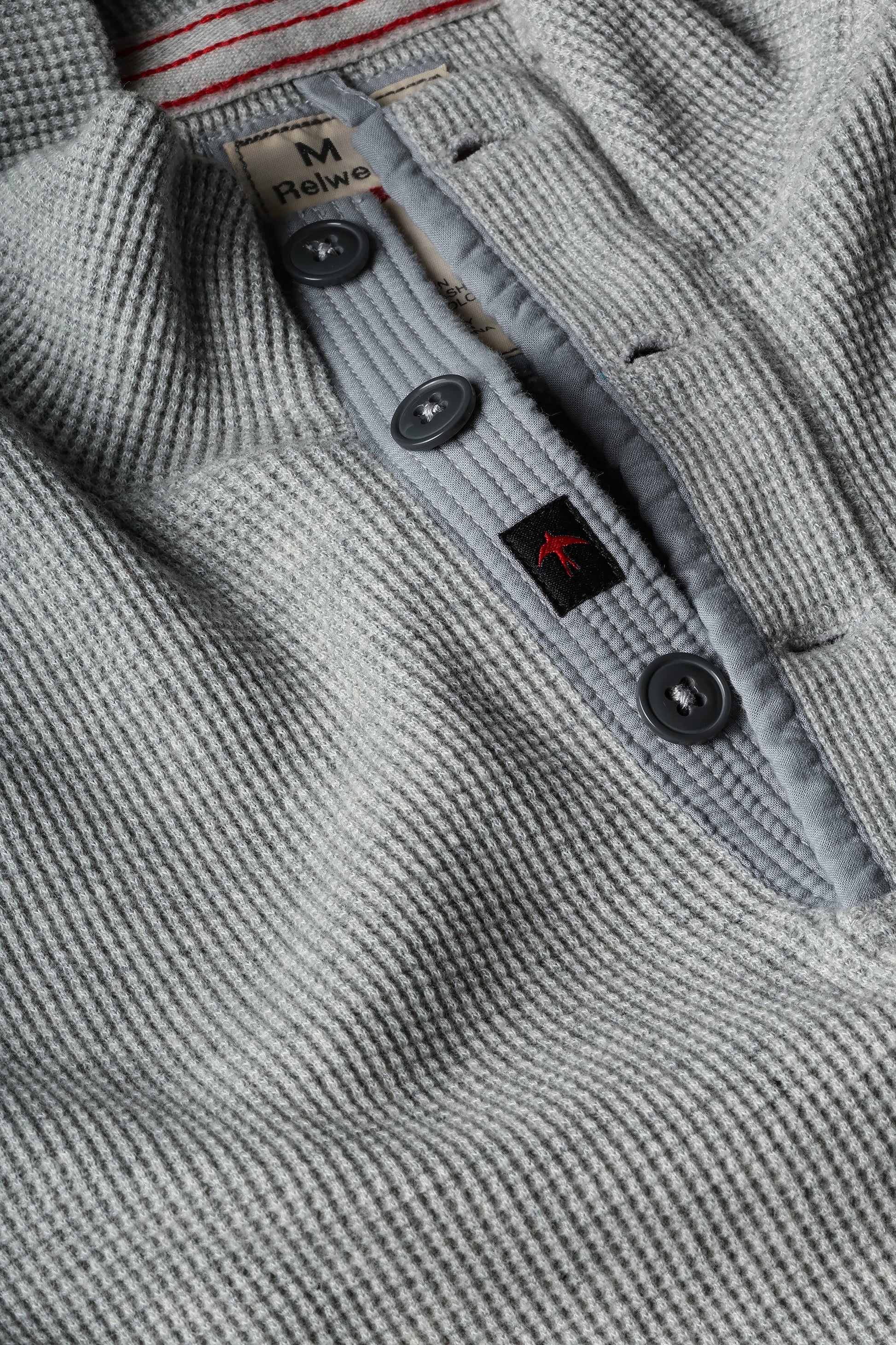 Relwen Bi-Waffle Mock - Pale Grey