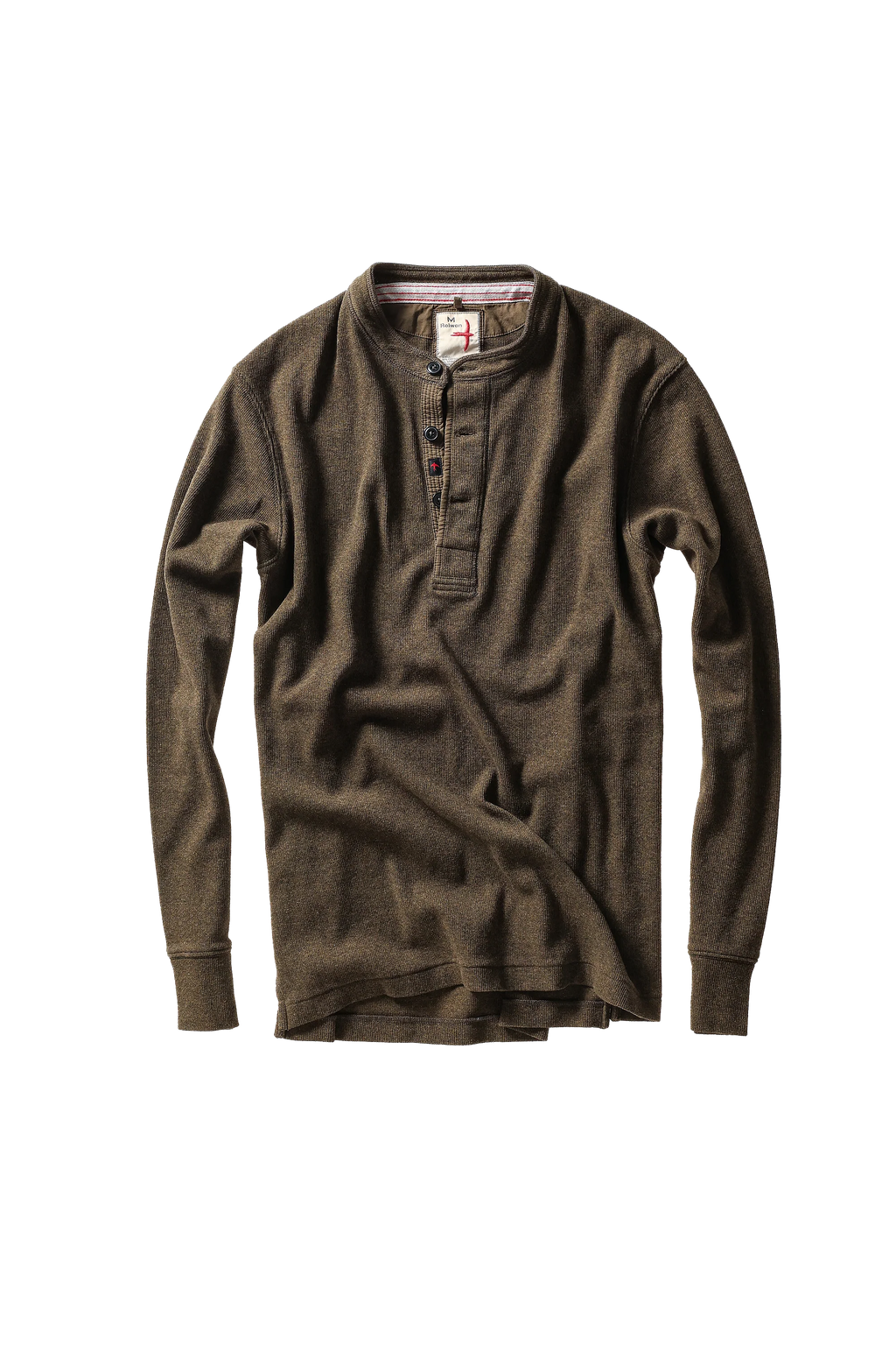 Relwen French Rib Henley - Loden Heather
