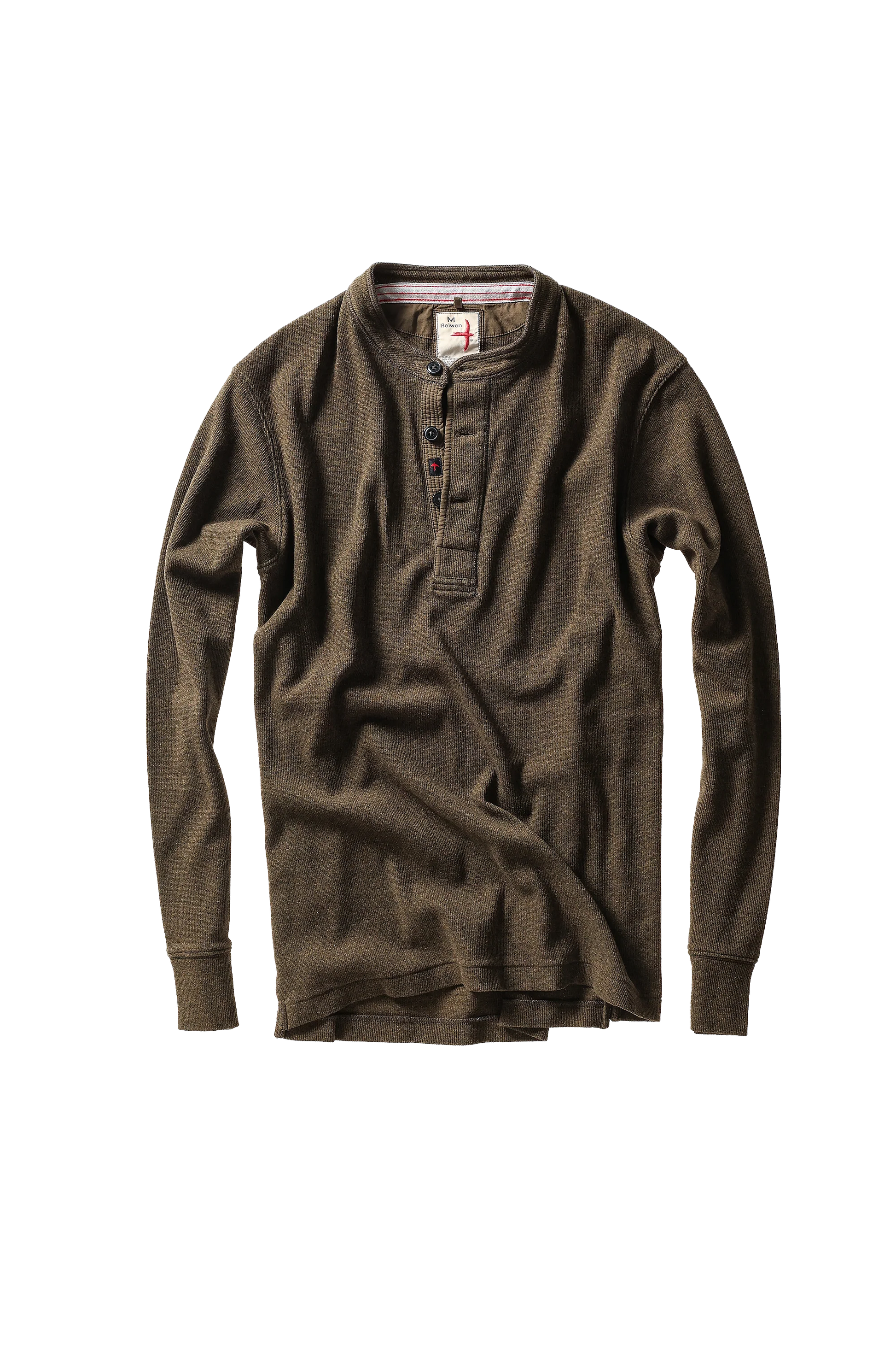 Relwen French Rib Henley - Loden Heather