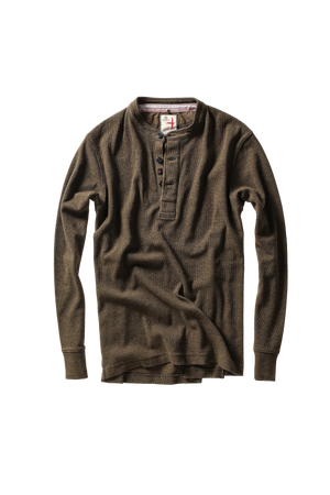 Relwen French Rib Henley - Loden Heather