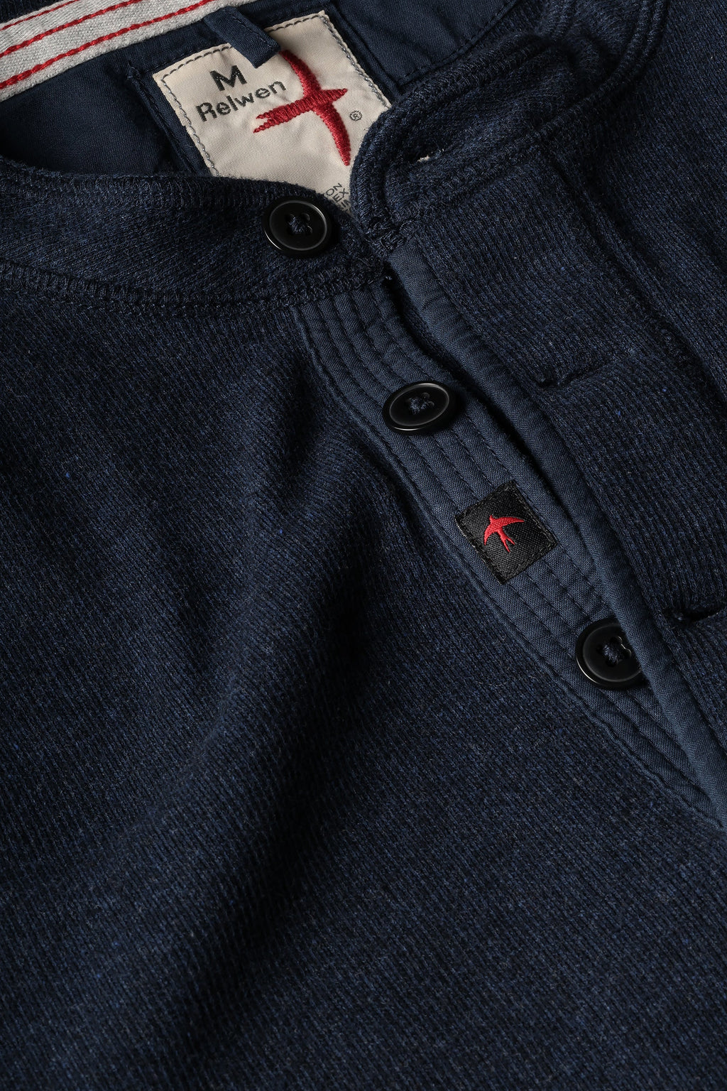 Relwen French Rib Henley - Navy Heather